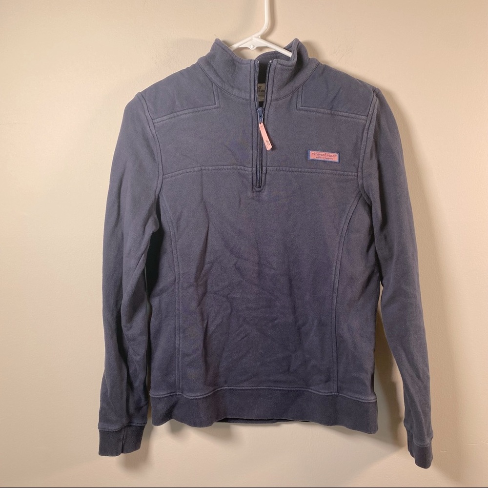 Vineyard Vines Women’s quarter zip French cotton terry pullover in navy size S
